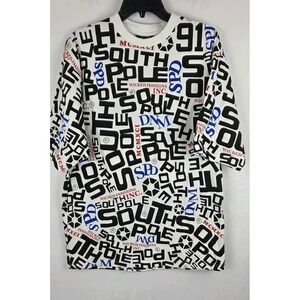 South Pole Shirt Mens Large AOP MCMXCI All Over Print  T-Shirt